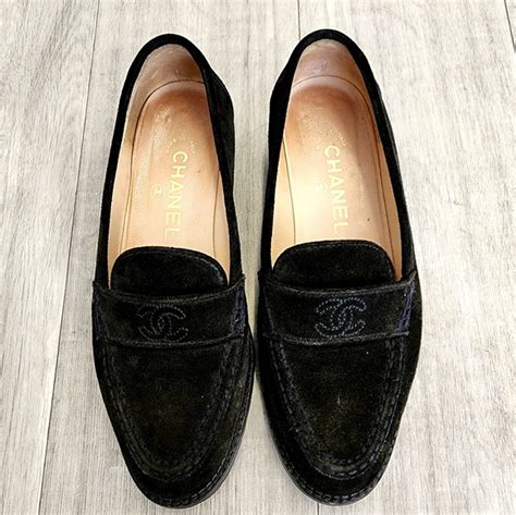 chanel brown loafers|chanel suede loafers.